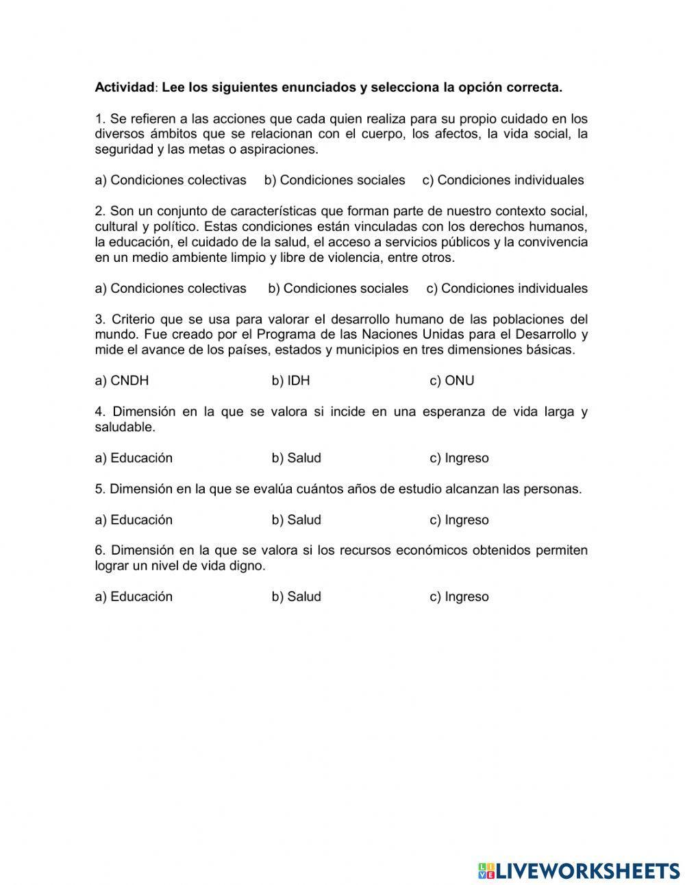 Nuestras acciones y condiciones para lograr un desarrollo integral