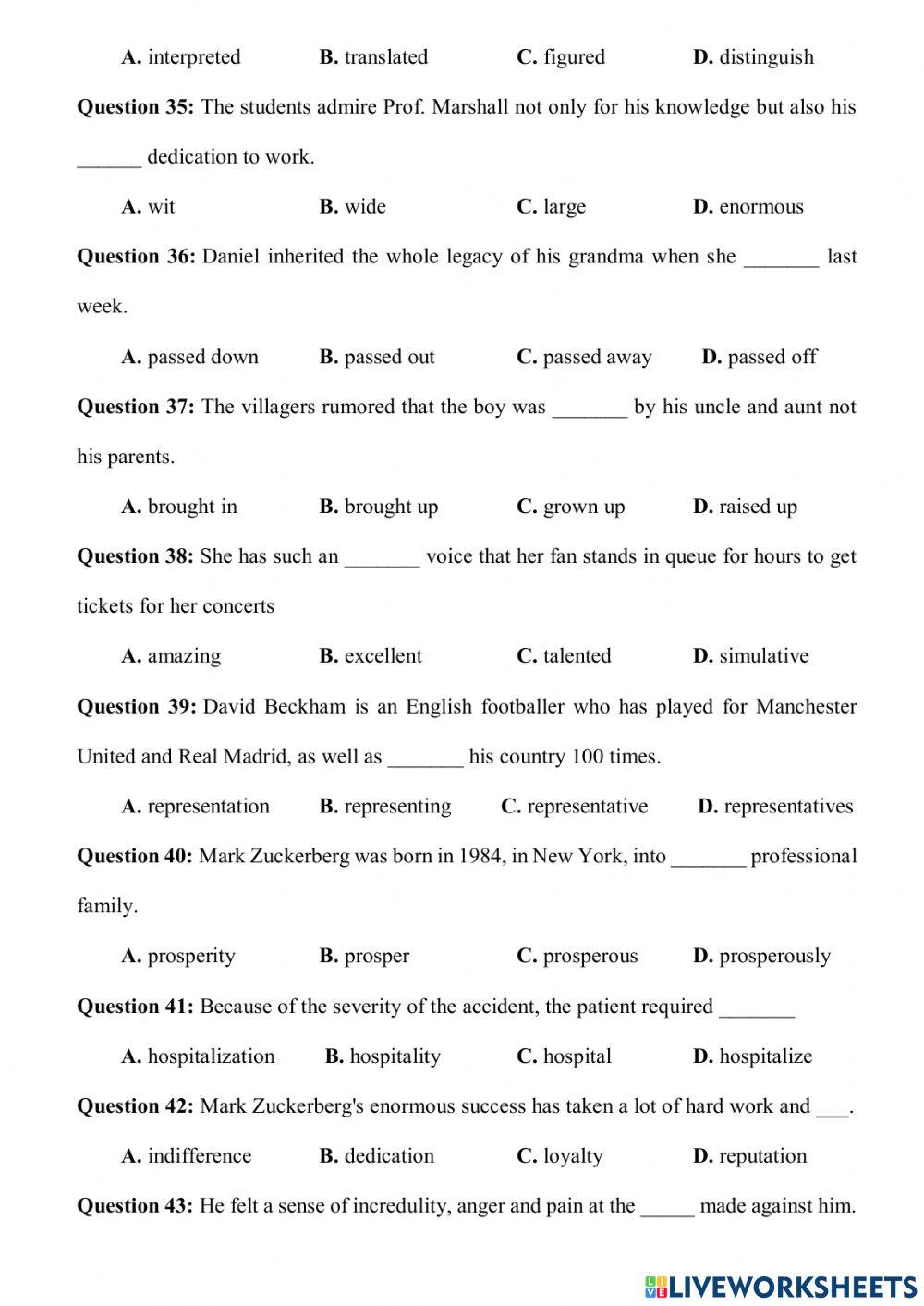 Life stories. more exercise