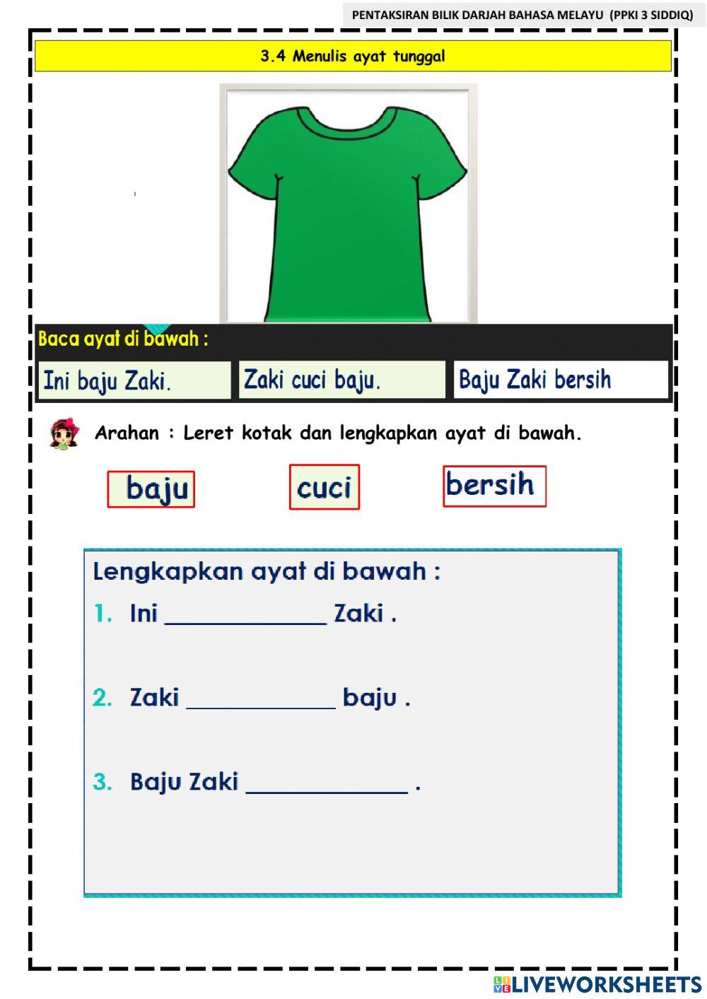 Pentaksiran bilik darjah bahasa melayu ppki 3 siddiq