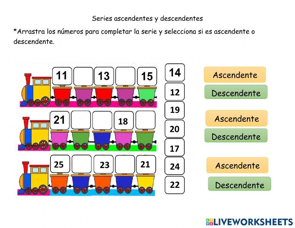 Series ascendentes y descendentes
