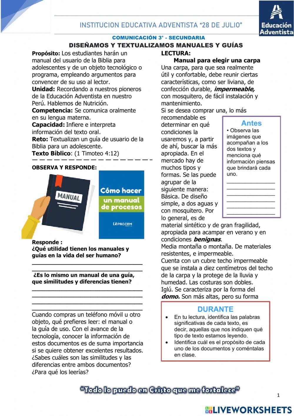 Planificamos  elaboración manual y guías