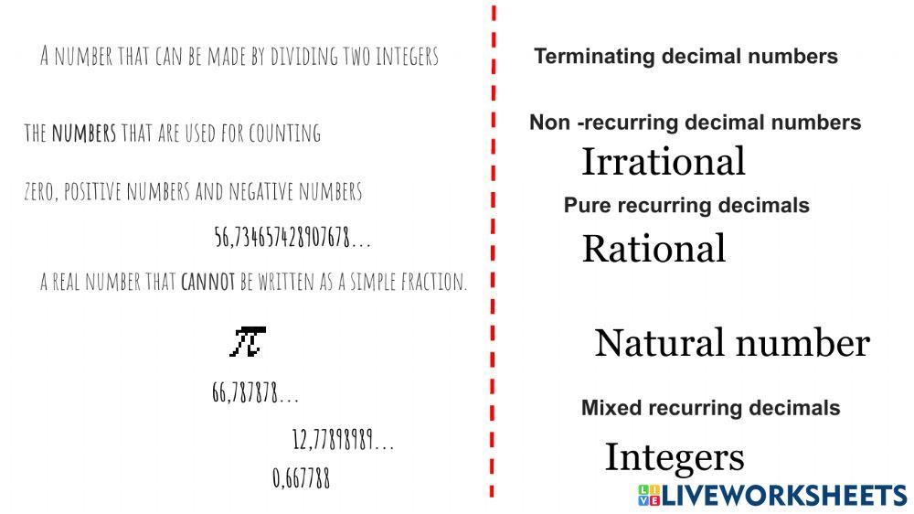 Numbers and decimals