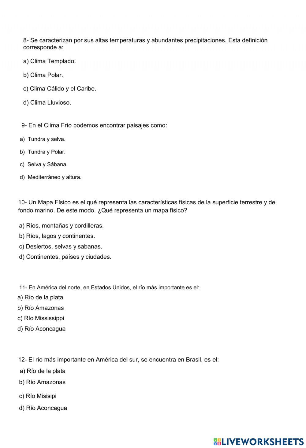 Evaluación Sumativa de América