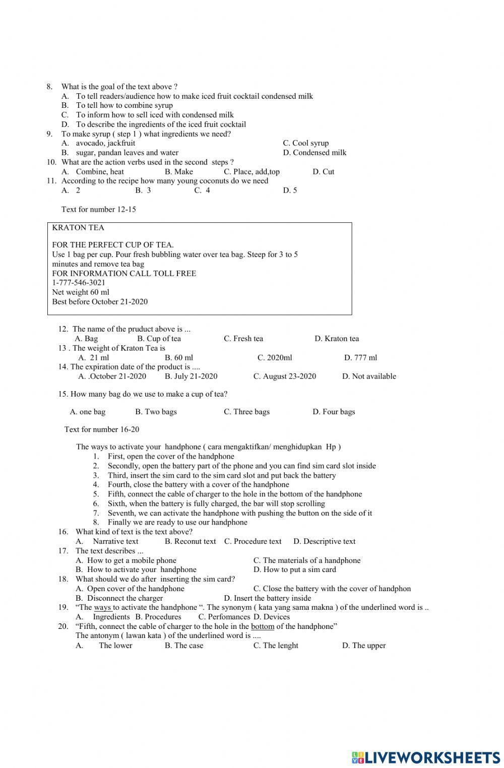 Soal penilaian tengah semester ganjil bahasa inggris kelas ix