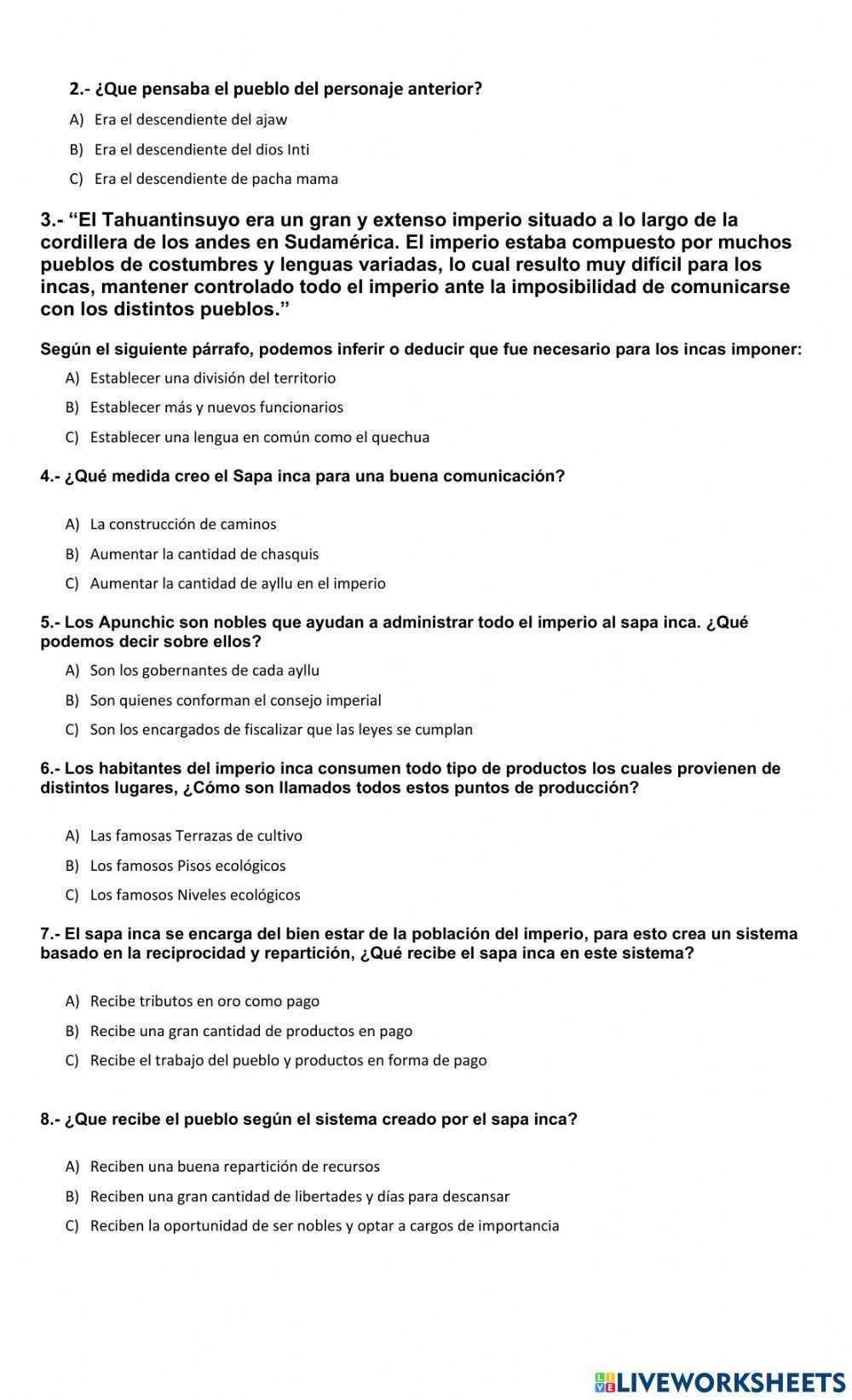 La civilozacion Inca