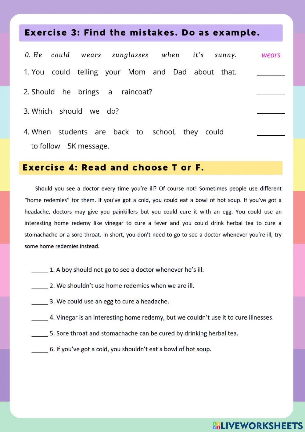 Giving advice or suggestions