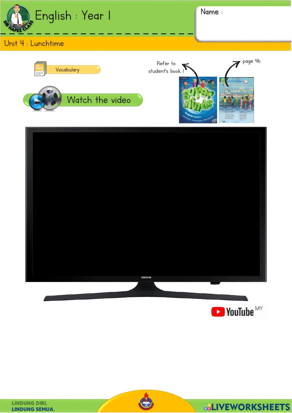 English Y1 - Lunchtime 13