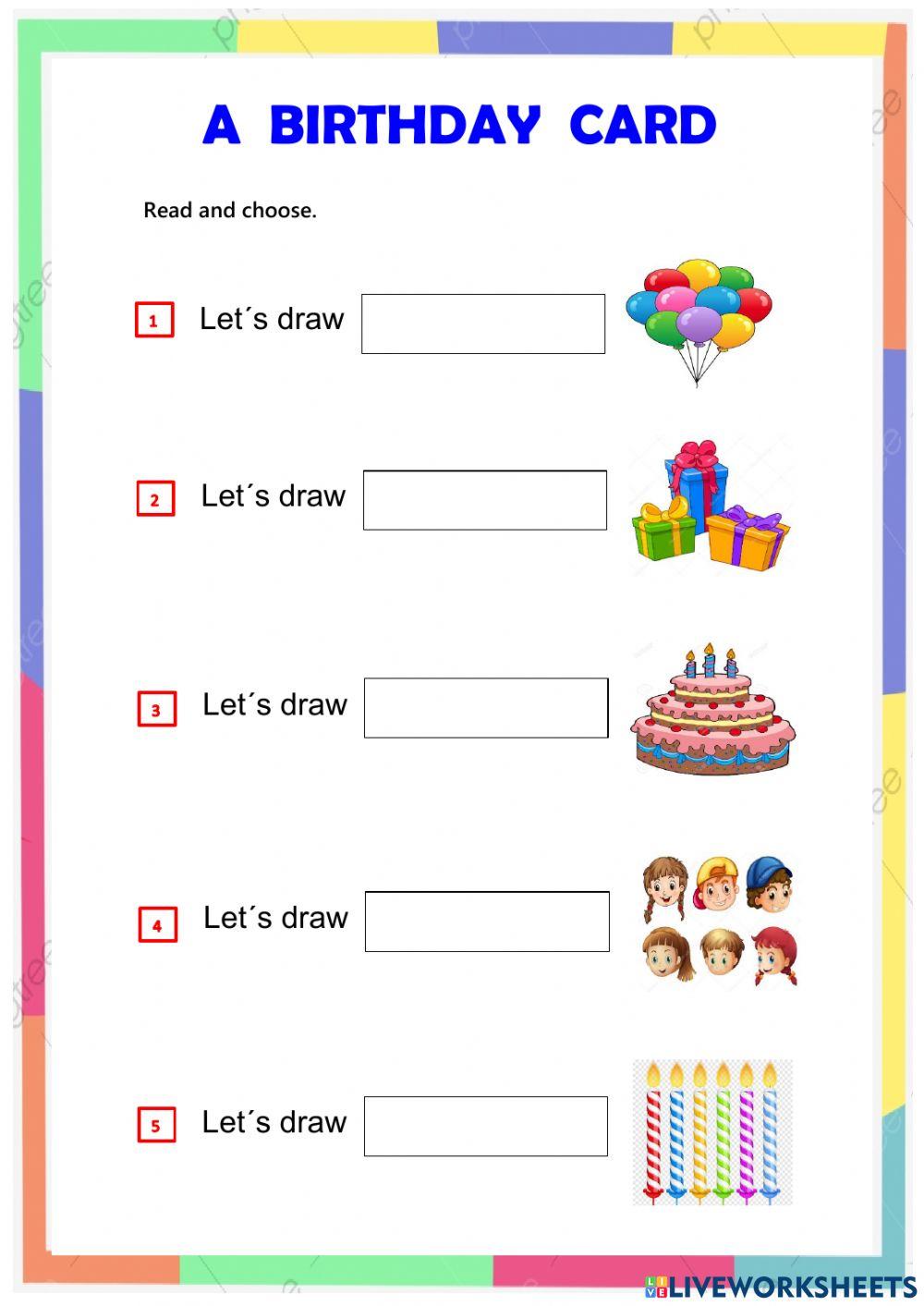 Reading : a birthday card  abc