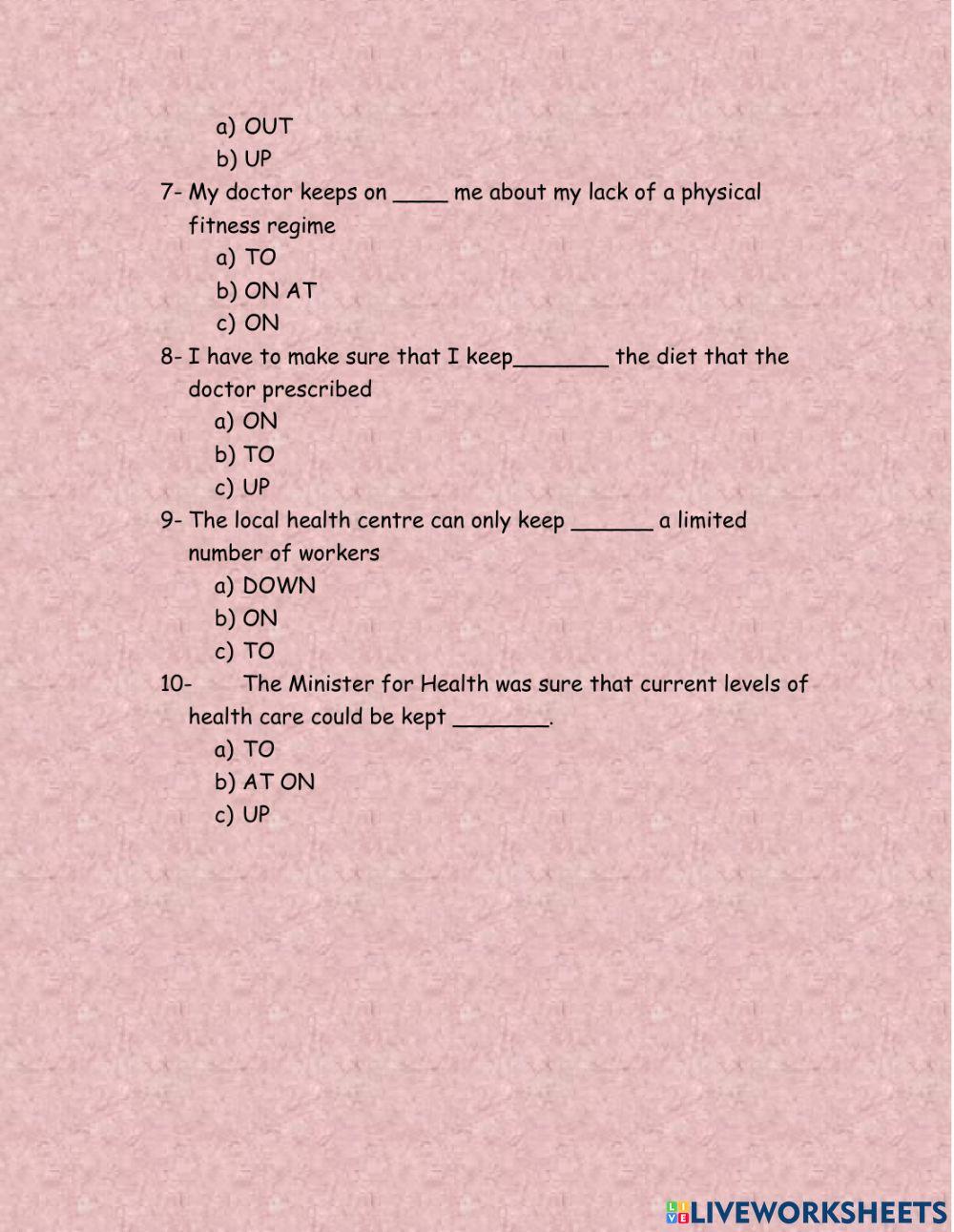 Science of life - phrasal verbs