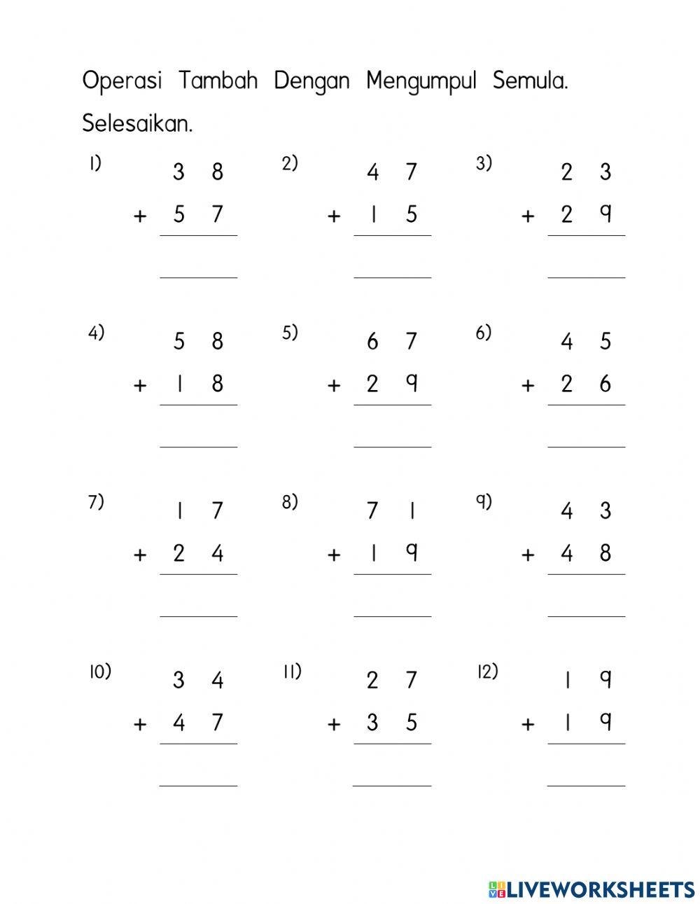 Operasi Tambah Mengumpul Semula