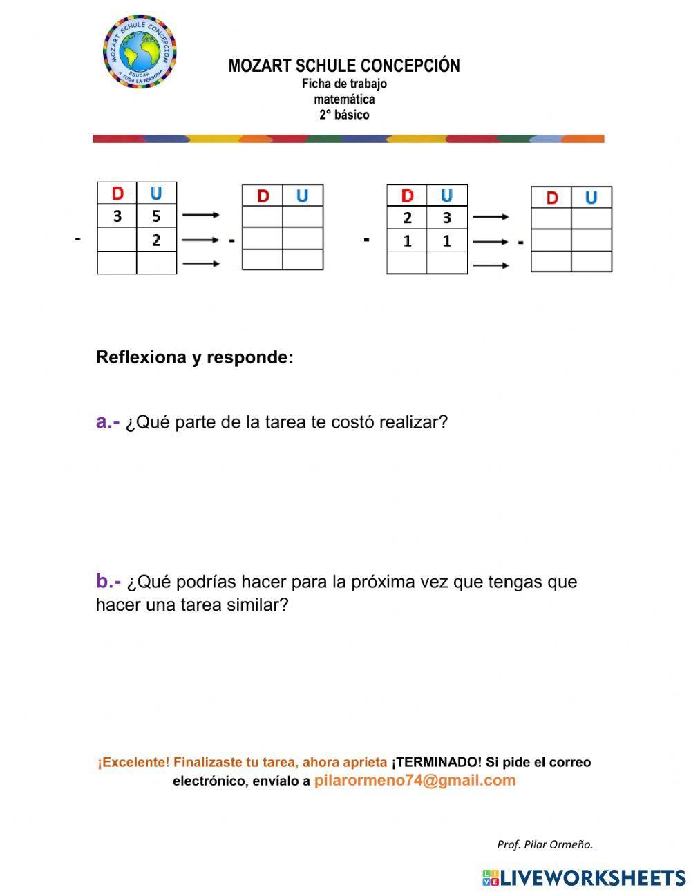 Adición y sustracción algoritmo de descomposición.