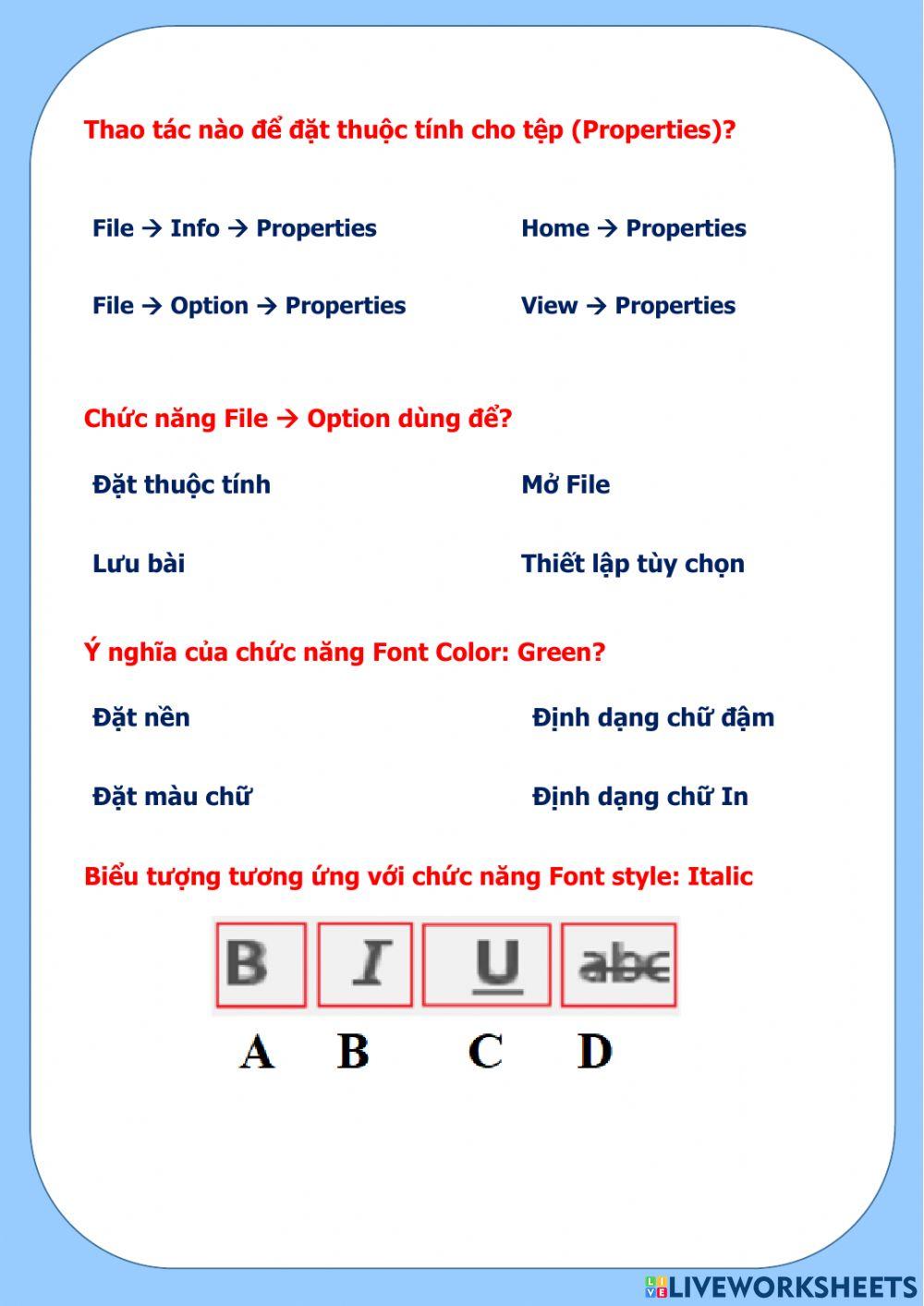 Tin học - Khối 10
