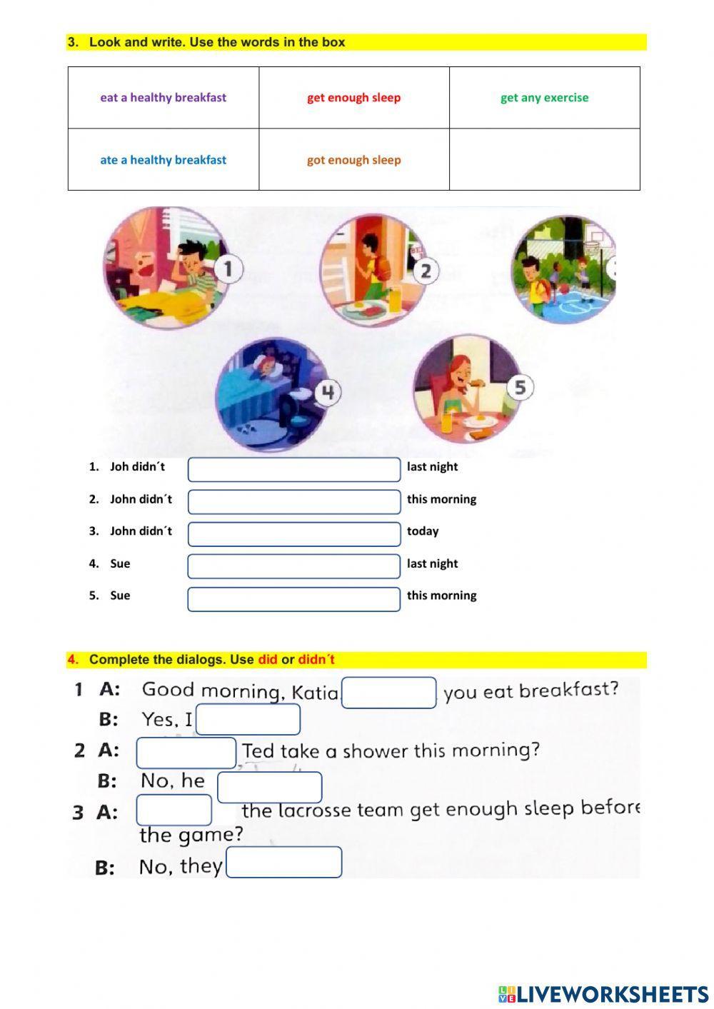 Evaluacion ingles 4to grado