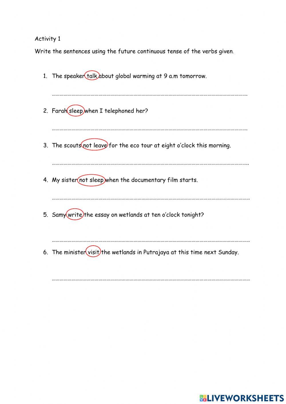 Future continuous tense