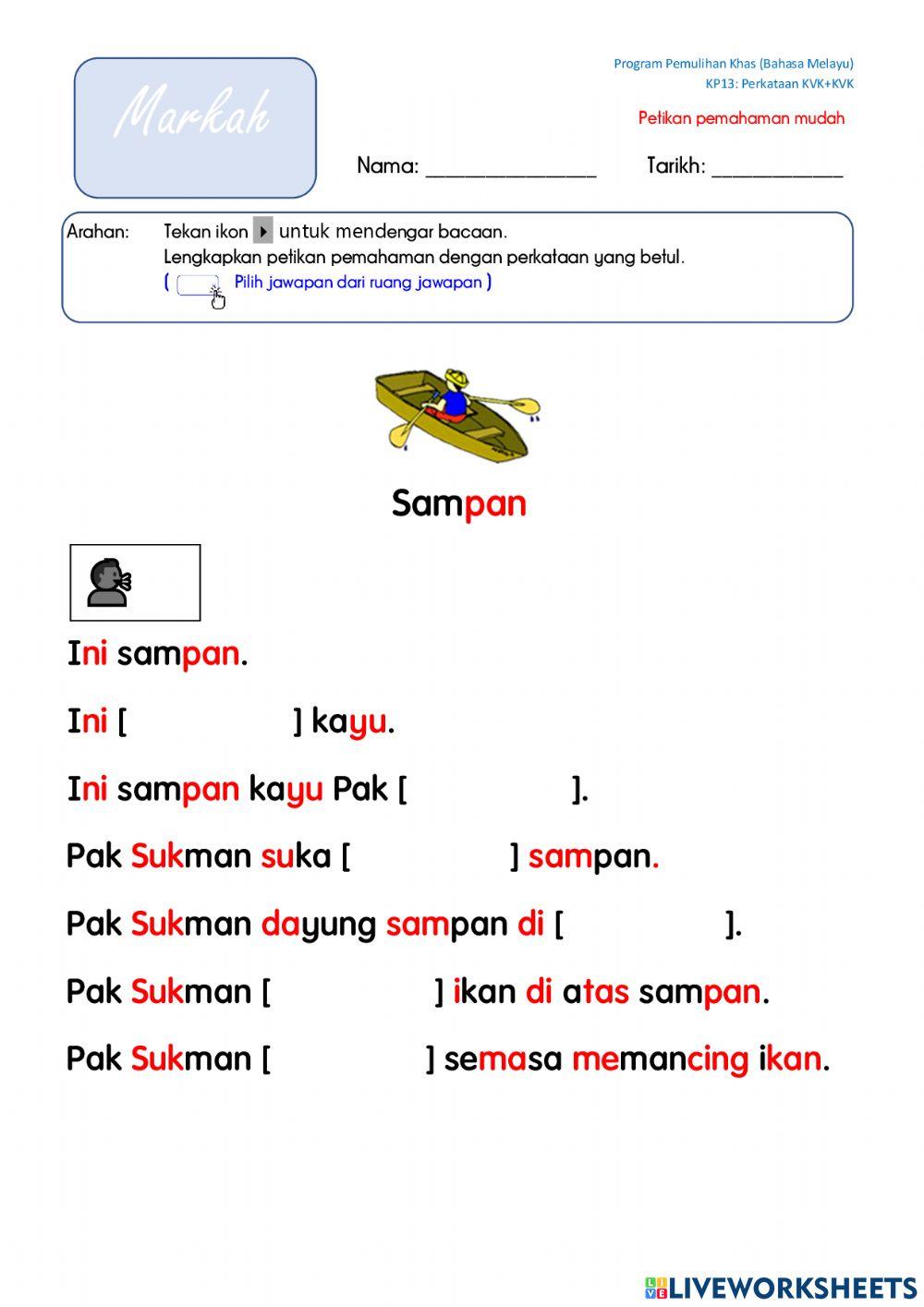 Perkataan KVK+KVK (Bacaan & Pemahaman)