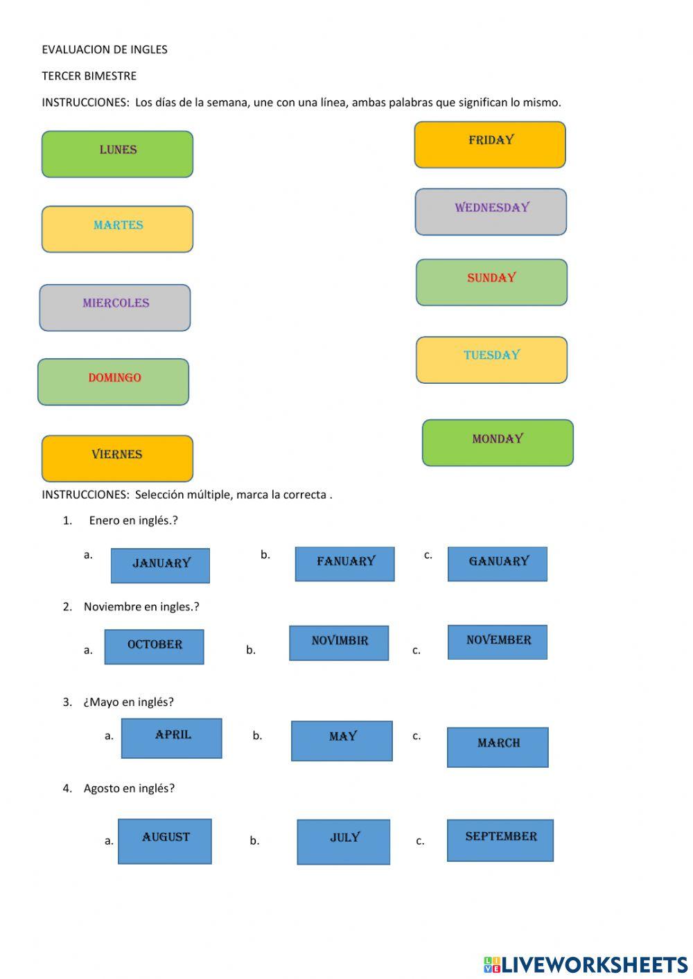 Evaluacion de ingles