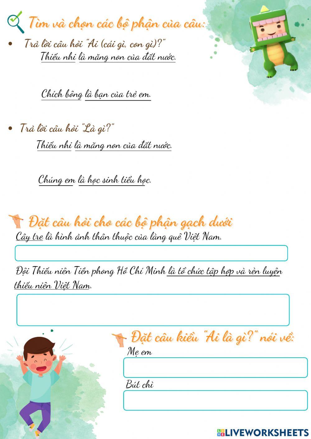 Ôn tập tiếng Việt 3 tuần 2