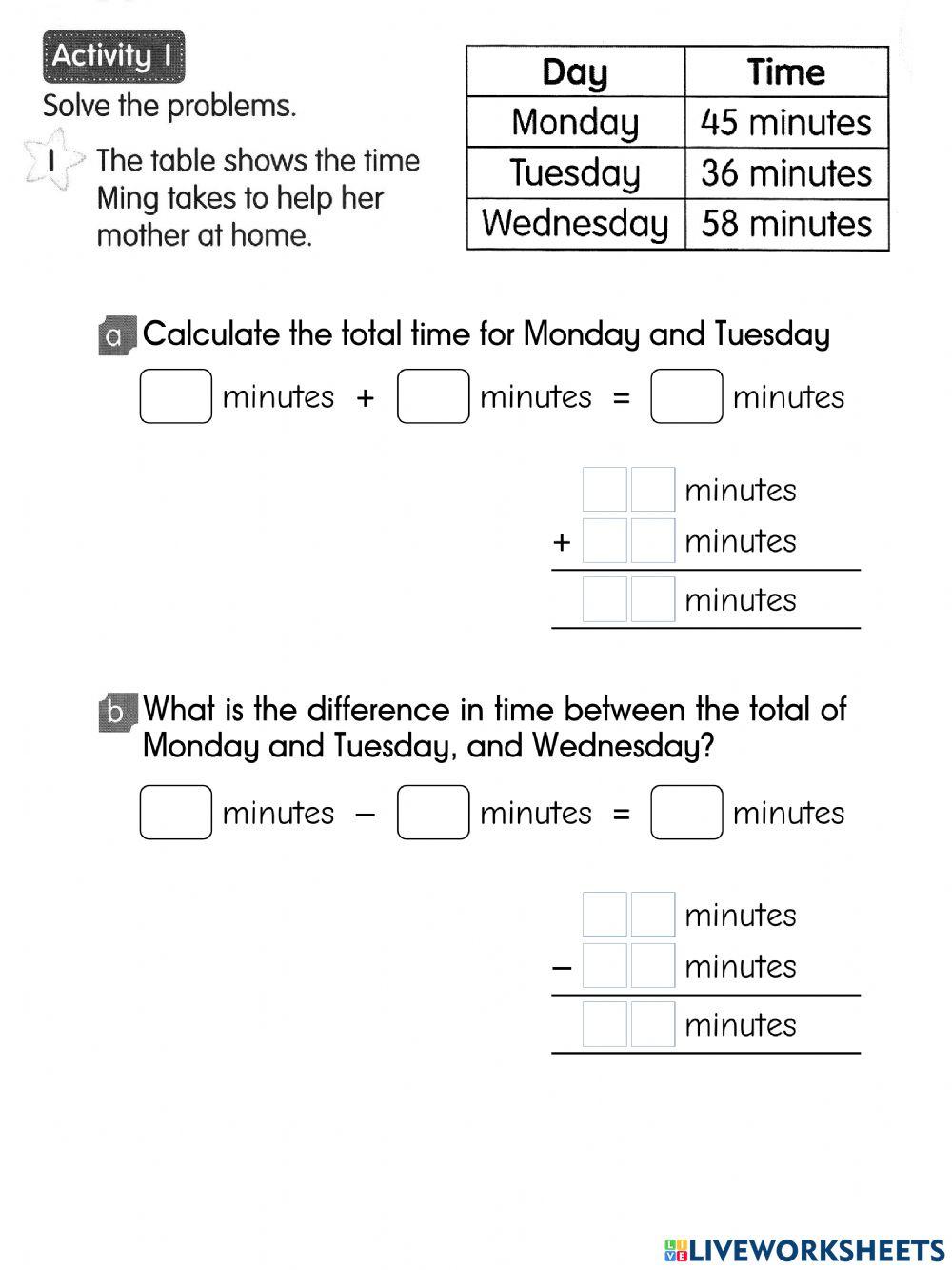 Mathematics Year 3 PdPR Week 32 Monday 27th September 2021 UNIT 5 TIME - Create  Stories & Problem Solving - WORKSHEETS
