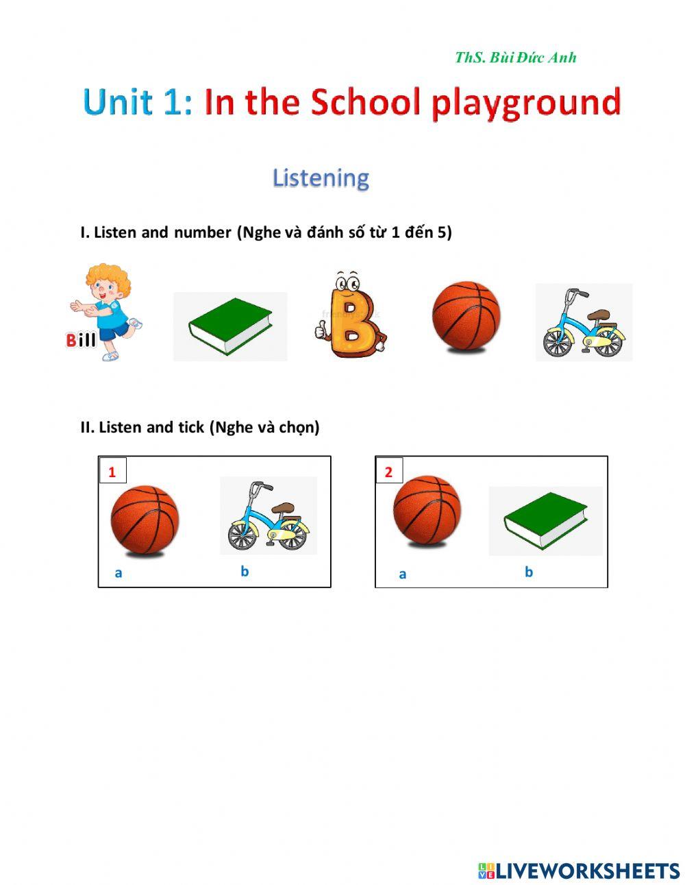 Unit 1: In the school playground