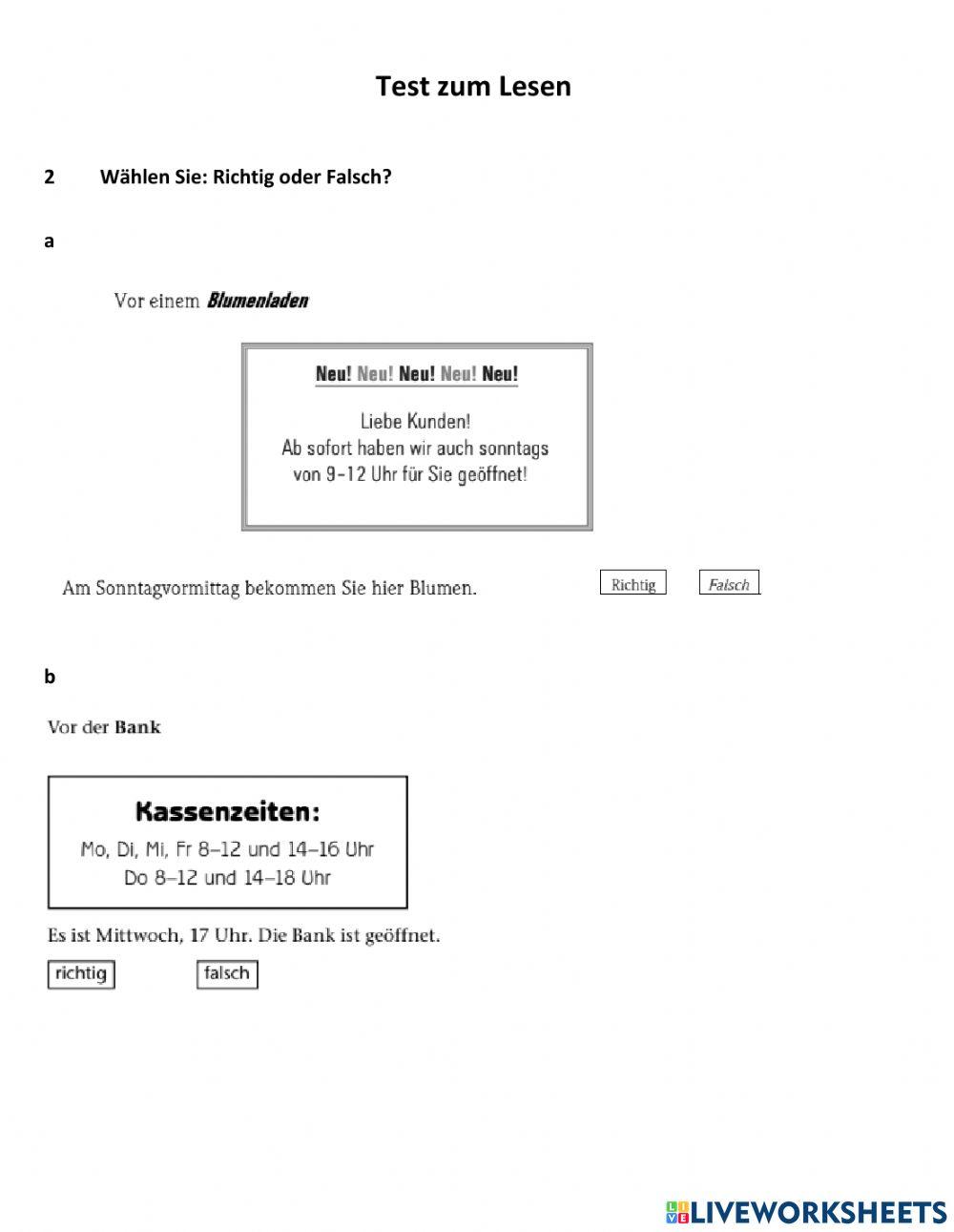 Test zu Lektionen 5 und 6