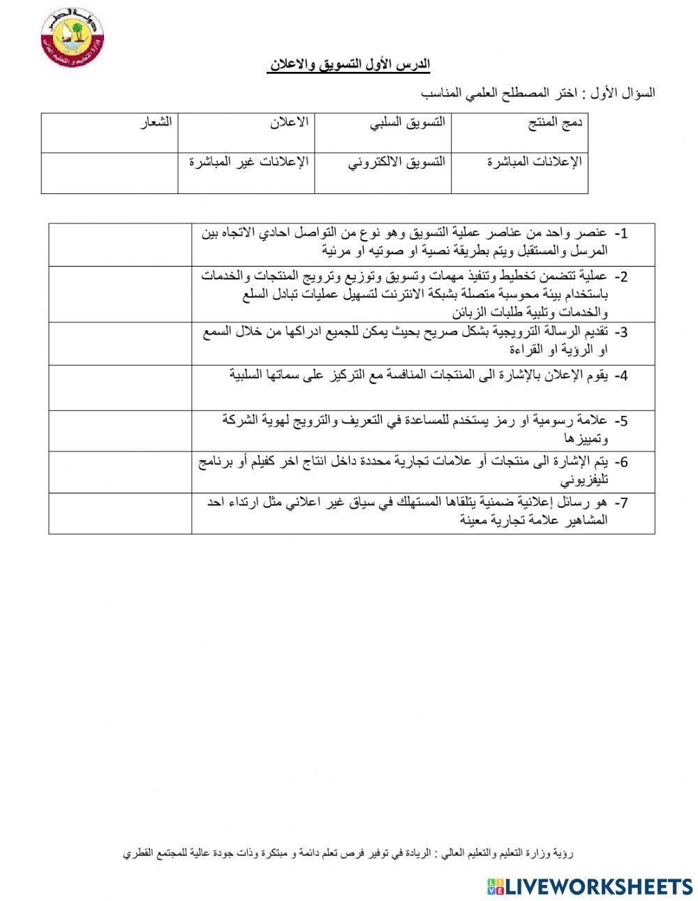 التسويق والاعلان