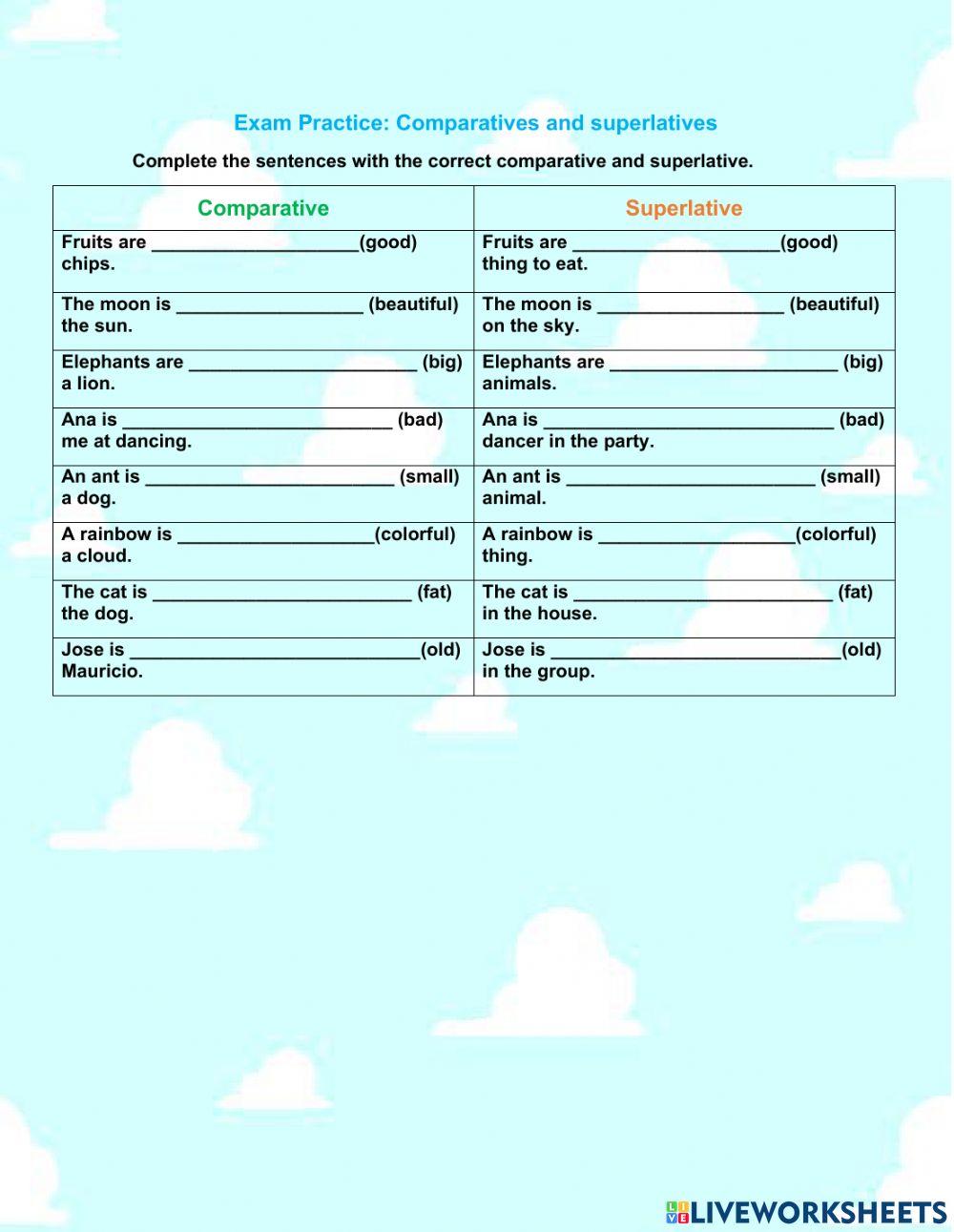 Comparatives and superlatives
