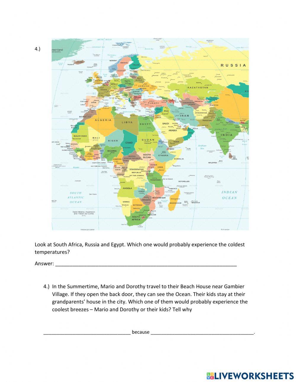 Factors that affect temperature