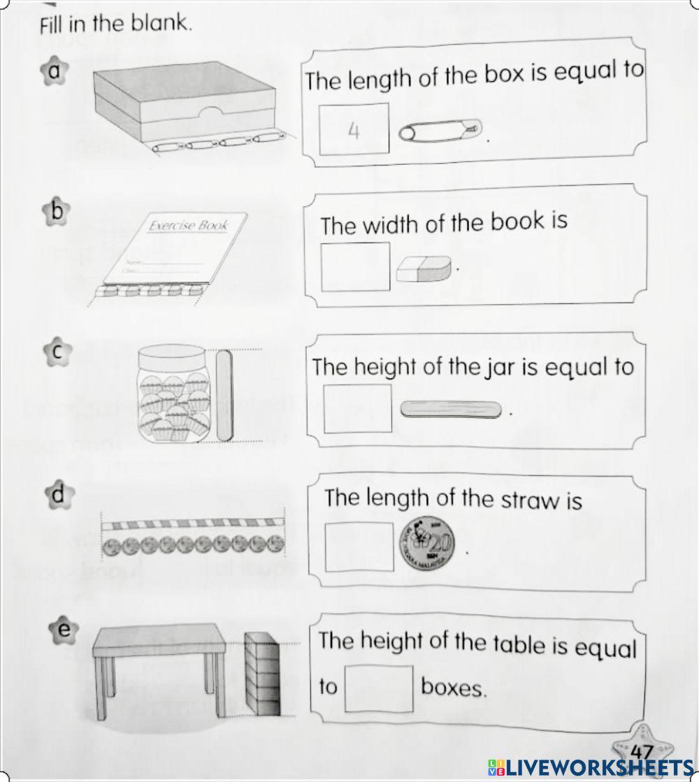 DLP Year 1 : Length, Mass & Volume of Liquid 1448419