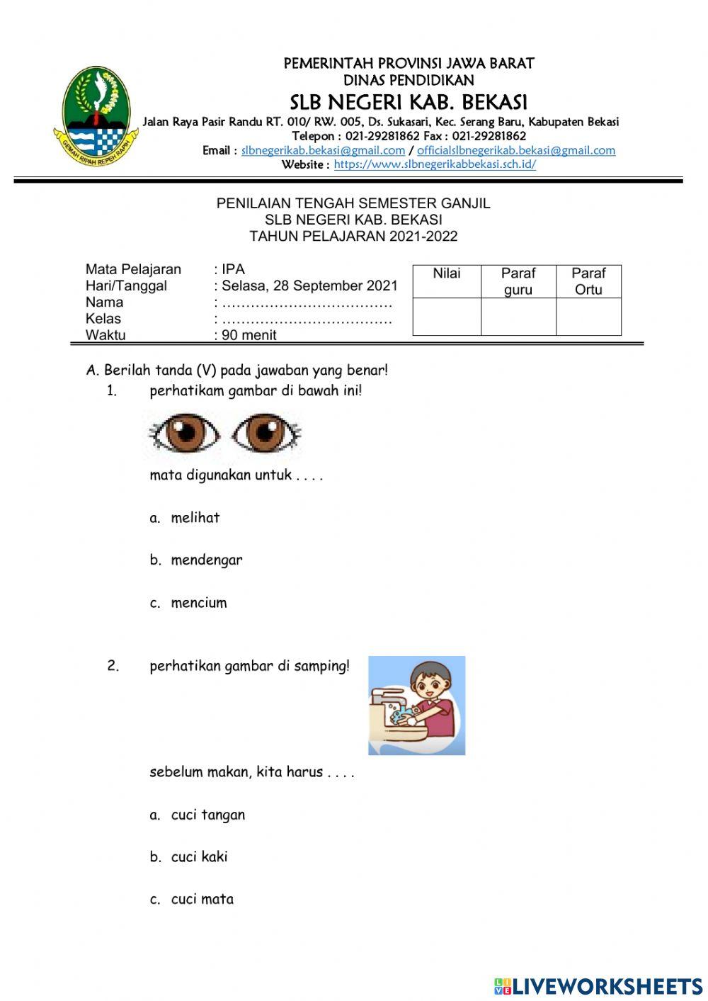 PTS IPA selasa 28 september 2021