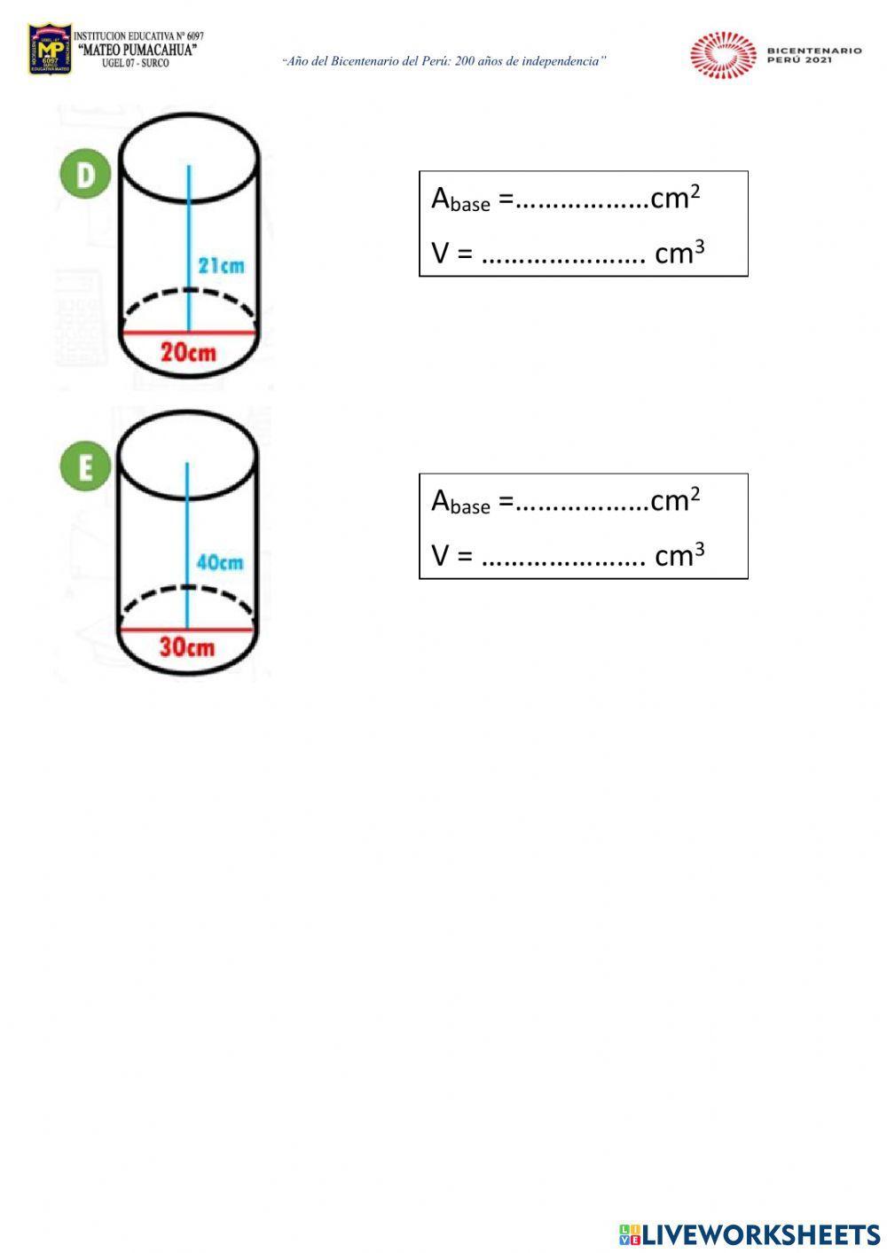 Volumen de un cilindro