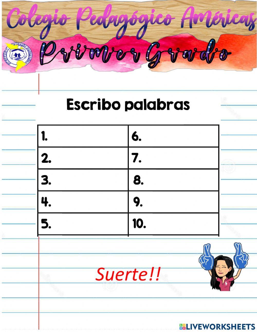 Examen de Español primero