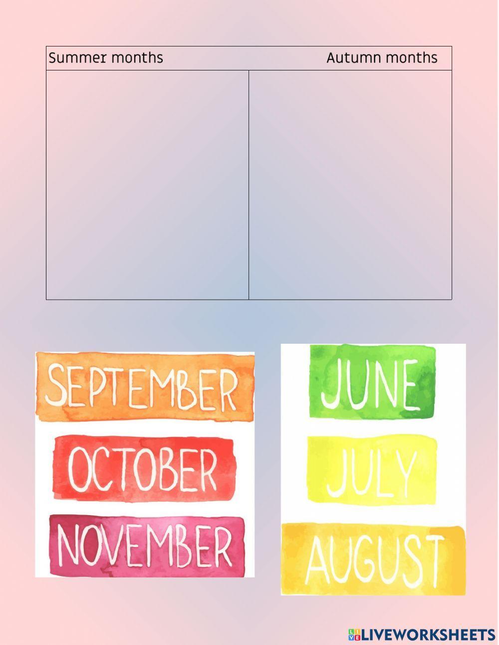 Autumn months vs. summer months