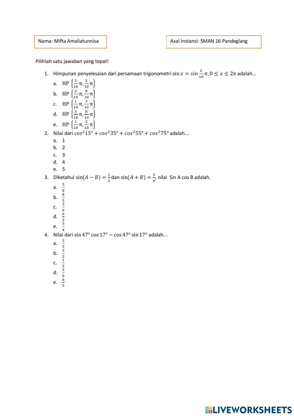 PAT Semester Ganjil IPA