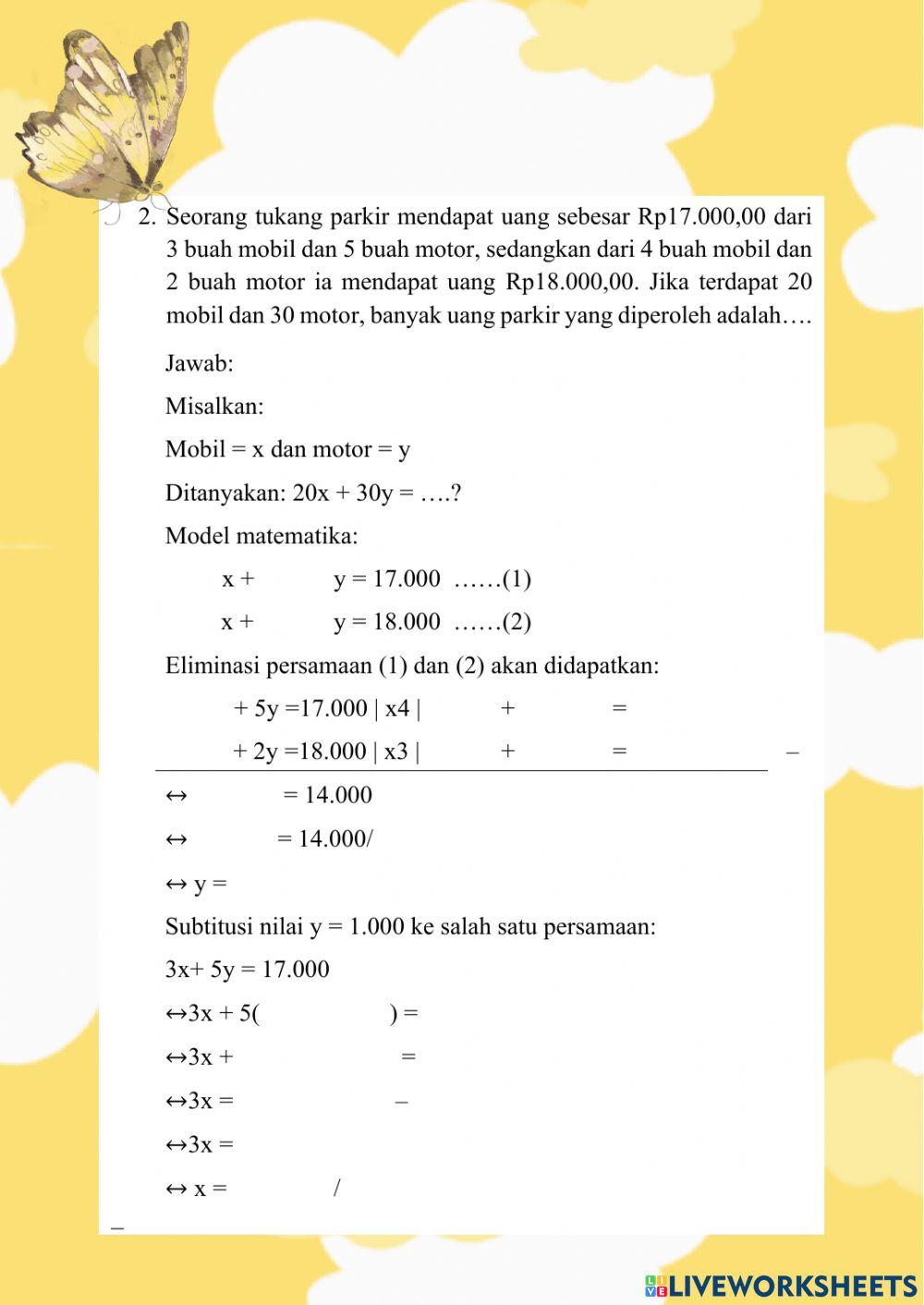 Projek Program Linier kelompok 7 PSPM D 2019