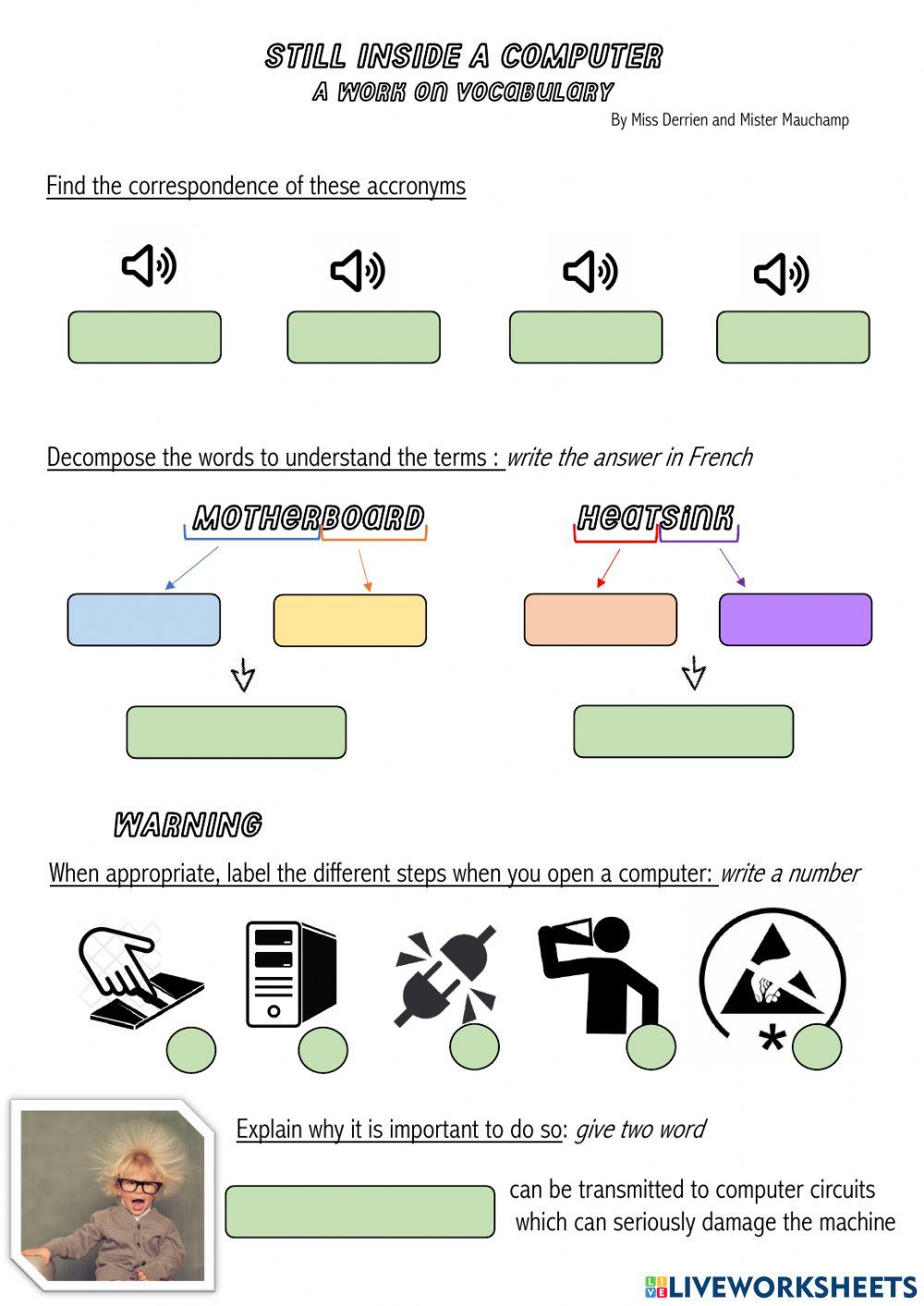 Computer acronyms worksheet Live Worksheets