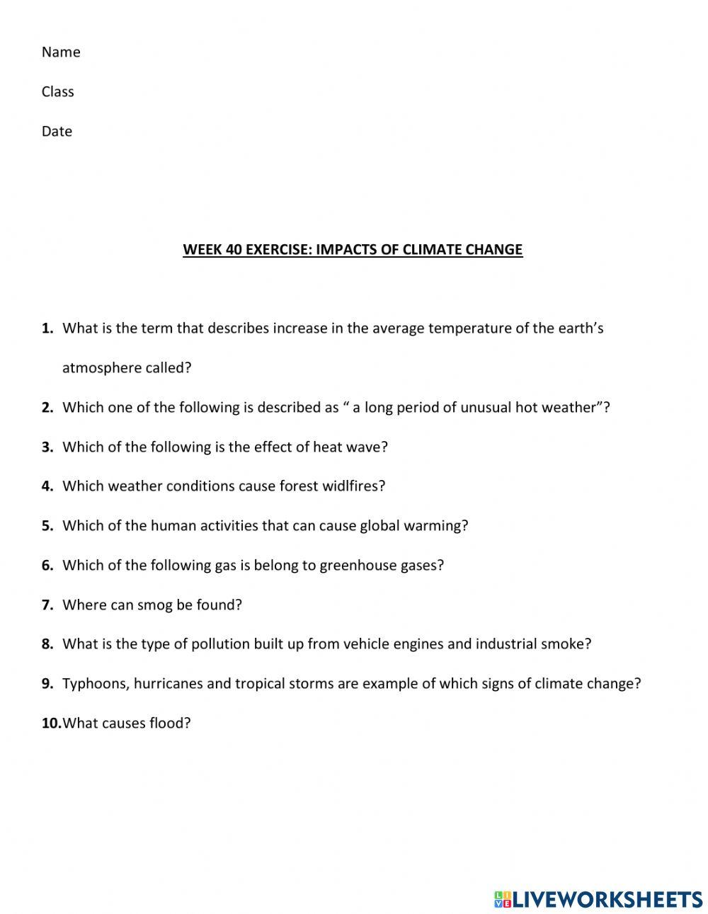 Impact of Climate change