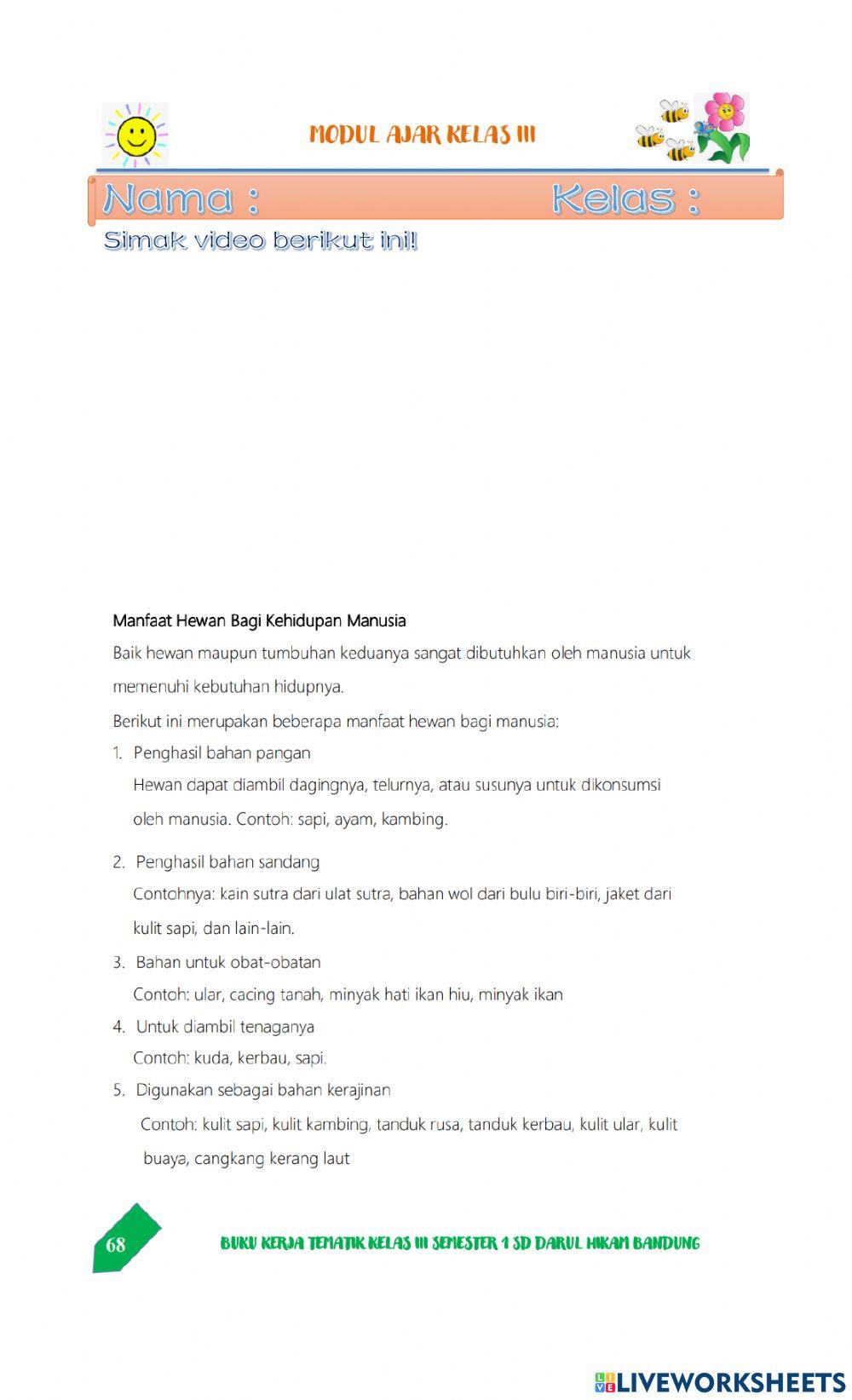 Manfaat Hewan Bagi Kehidupan Manusia