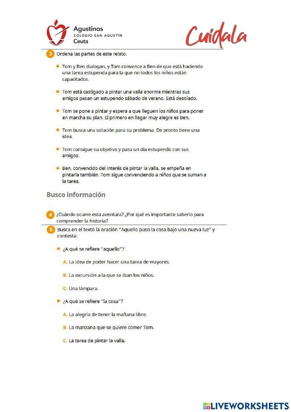 Comprensión Lectora -Un Gran Optimista- (Unidad 1)