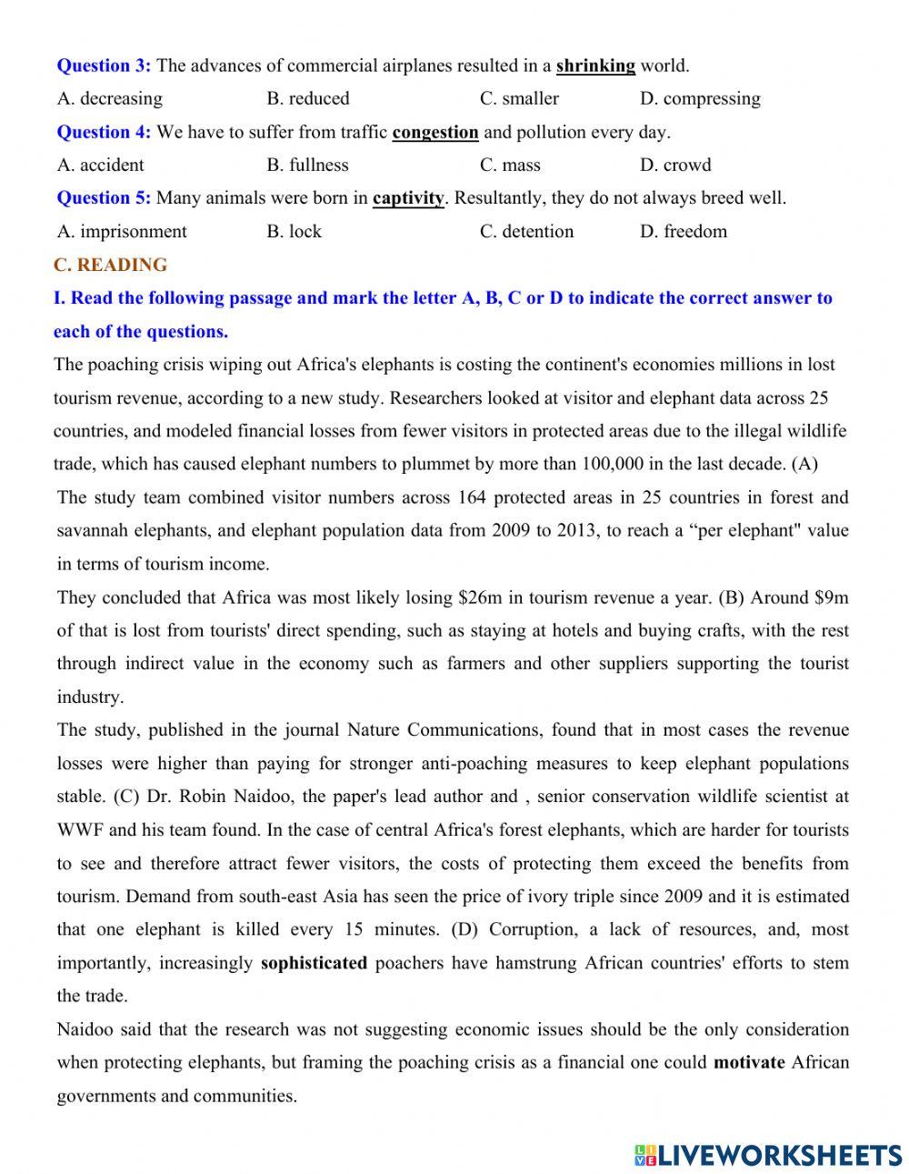 English Grade 12 - Unit 3