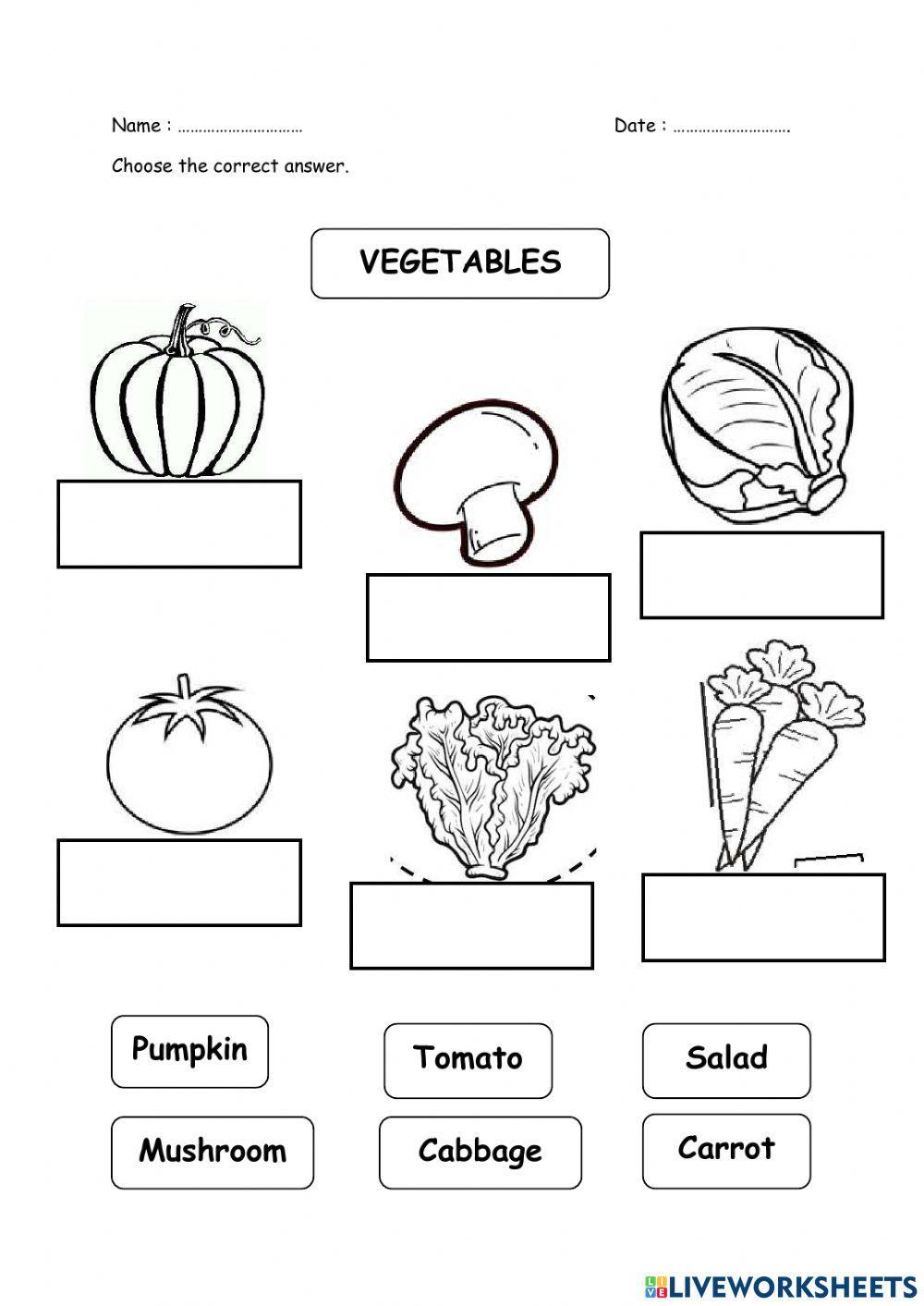 Vegetables name