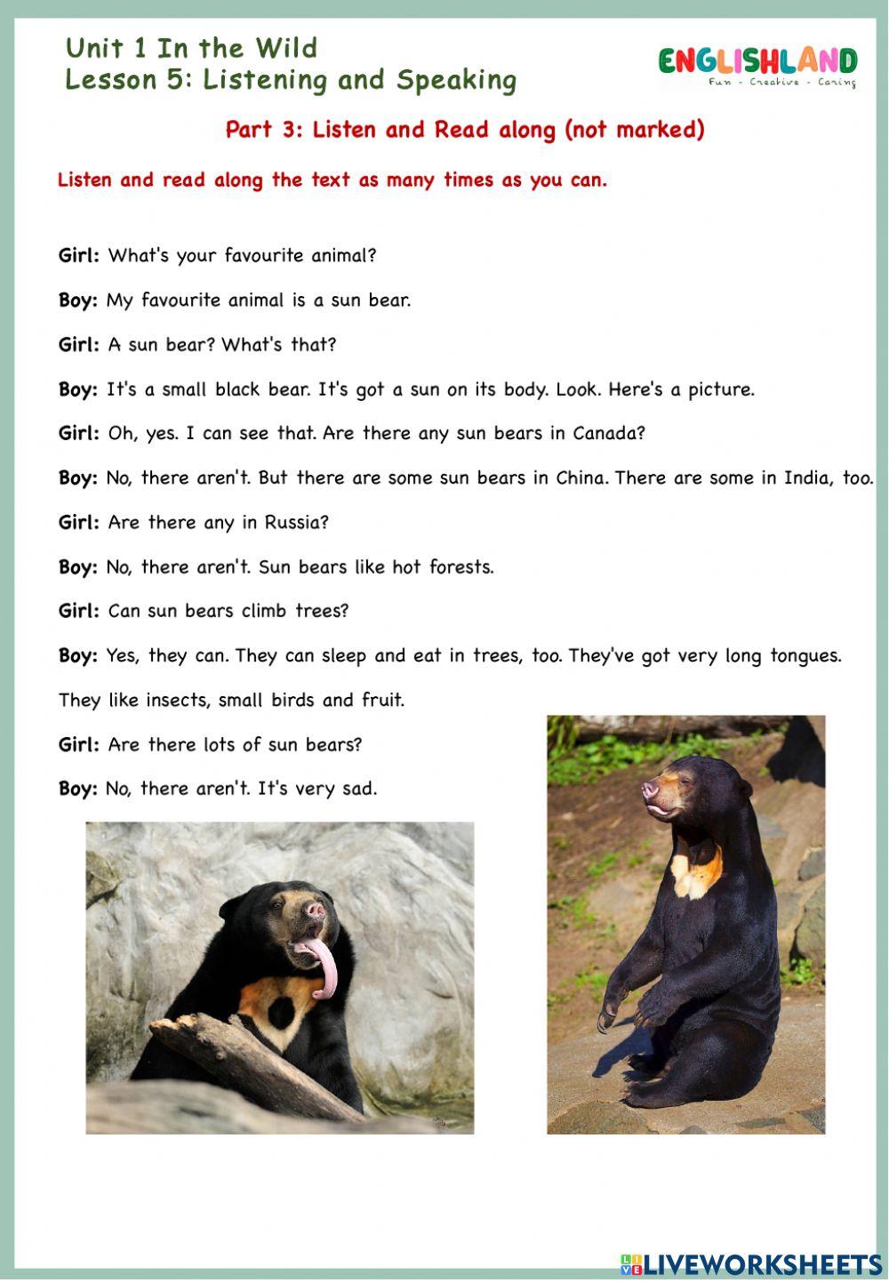 U1 Lesson 5 Listening and Speaking