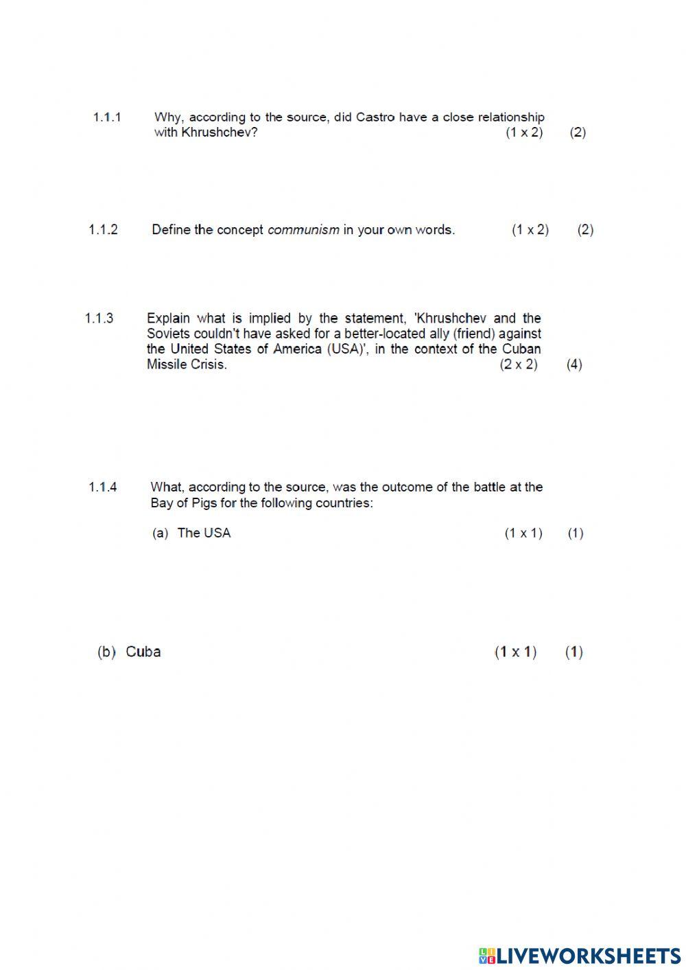 History paper 1 section a