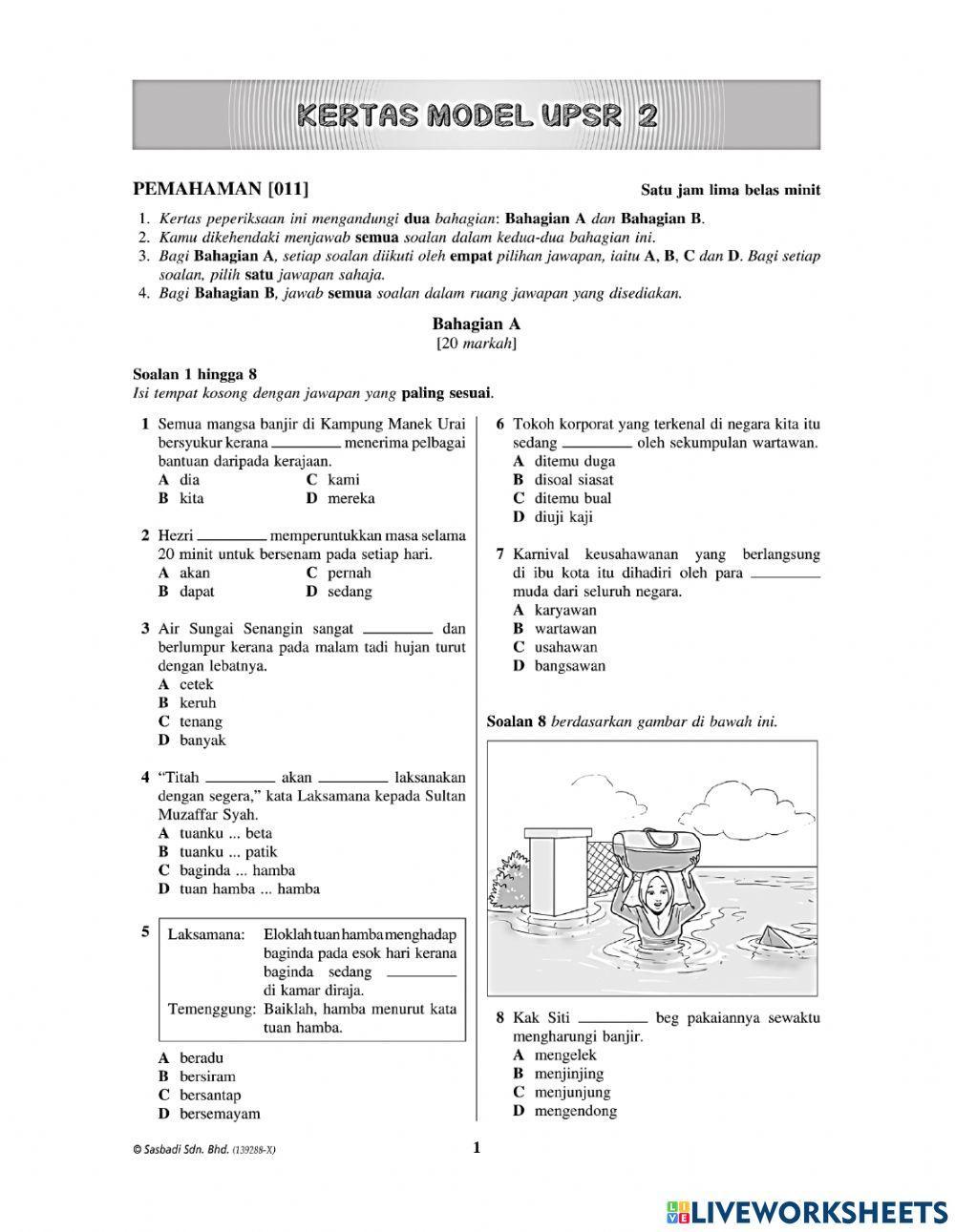 Kertas Model BM UPSR