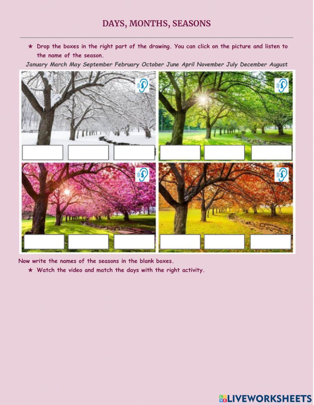 Days, months, seasons