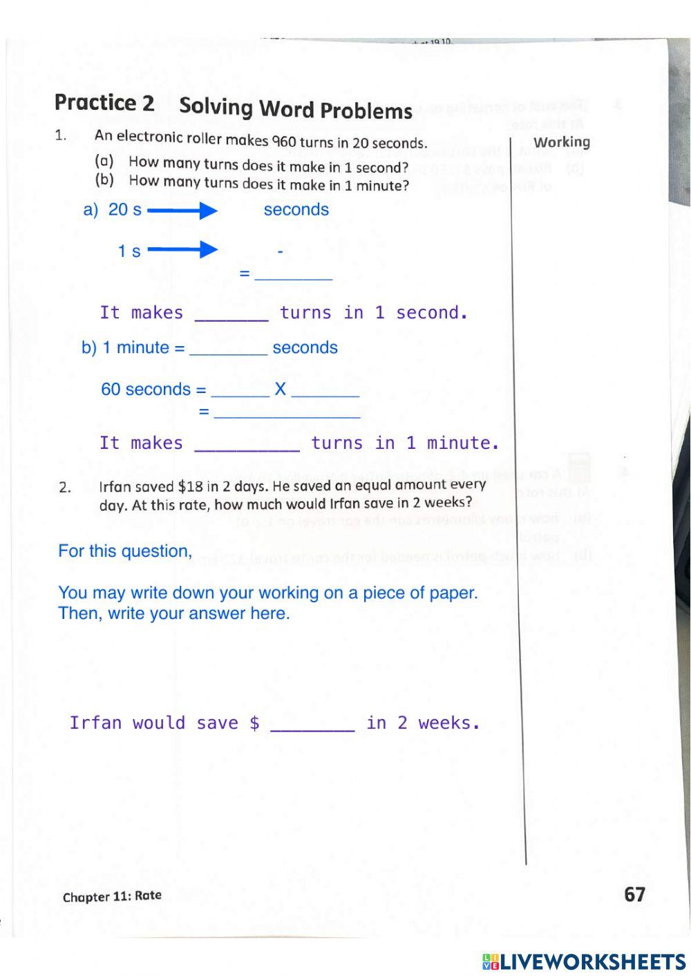 Year 5 mathematics : RAte