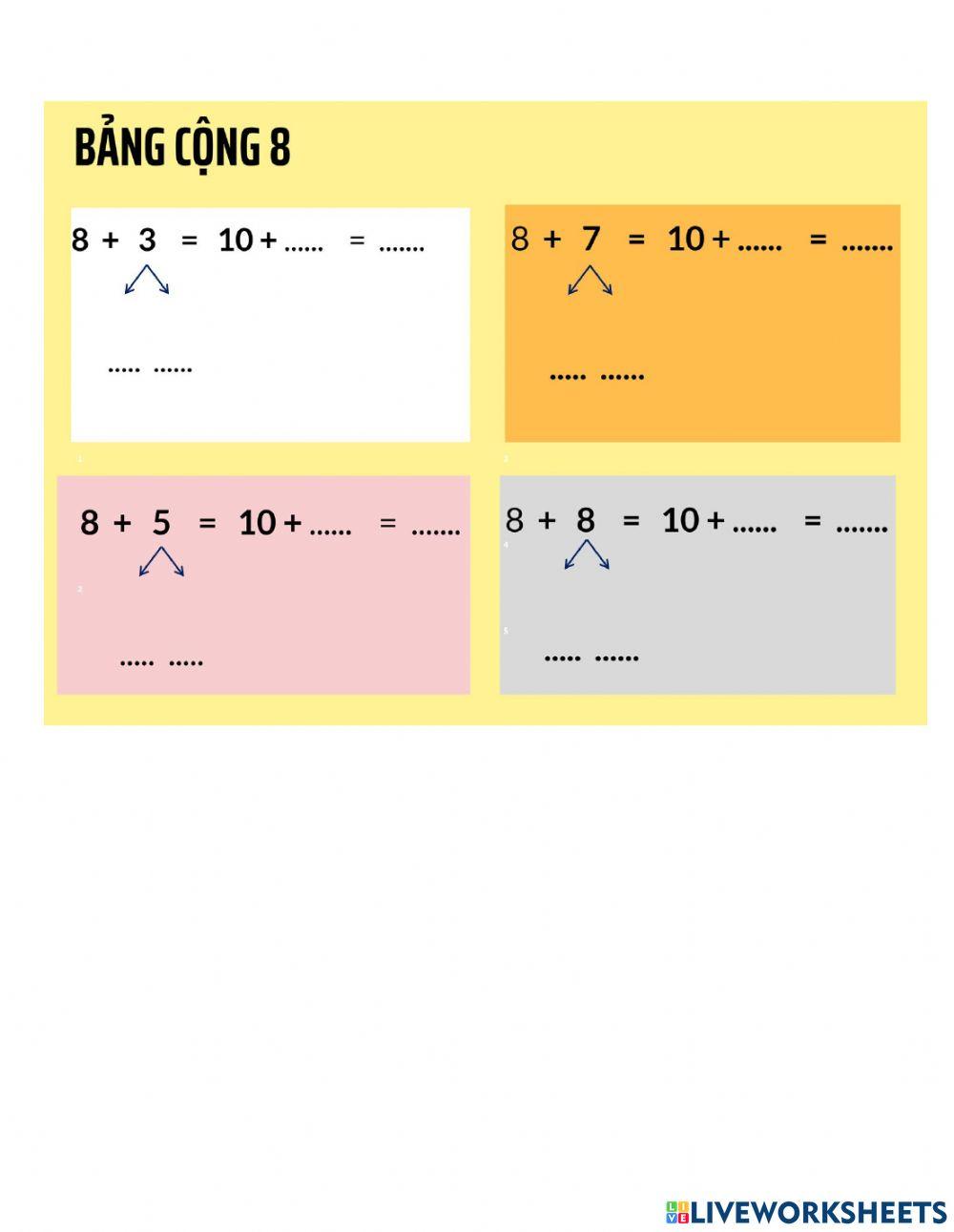 Bảng cộng 8