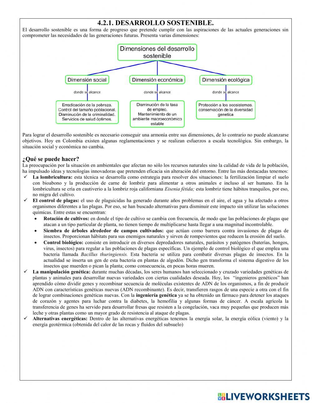 Biodiversidad y desarrollo sostenible