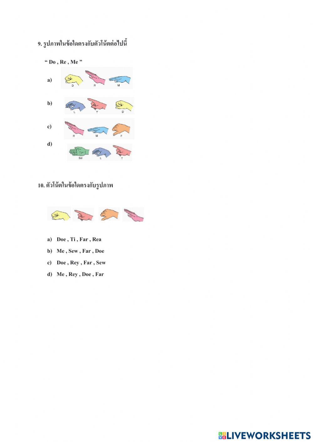 ข้อสอบปลายภาค วิชา Music