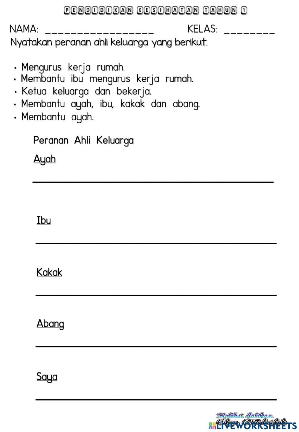 Peranan ahli keluarga