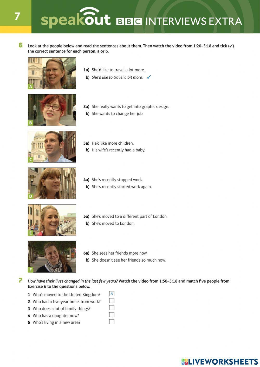 Speak out pre intermediate - interview